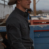 CORE - Men's Grey Long Sleeve Snap Shirt