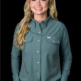 CORE - Women's Aqua Long Sleeve Snap Shirt