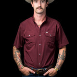 CORE - Men's Maroon Short Sleeve Snap Shirt