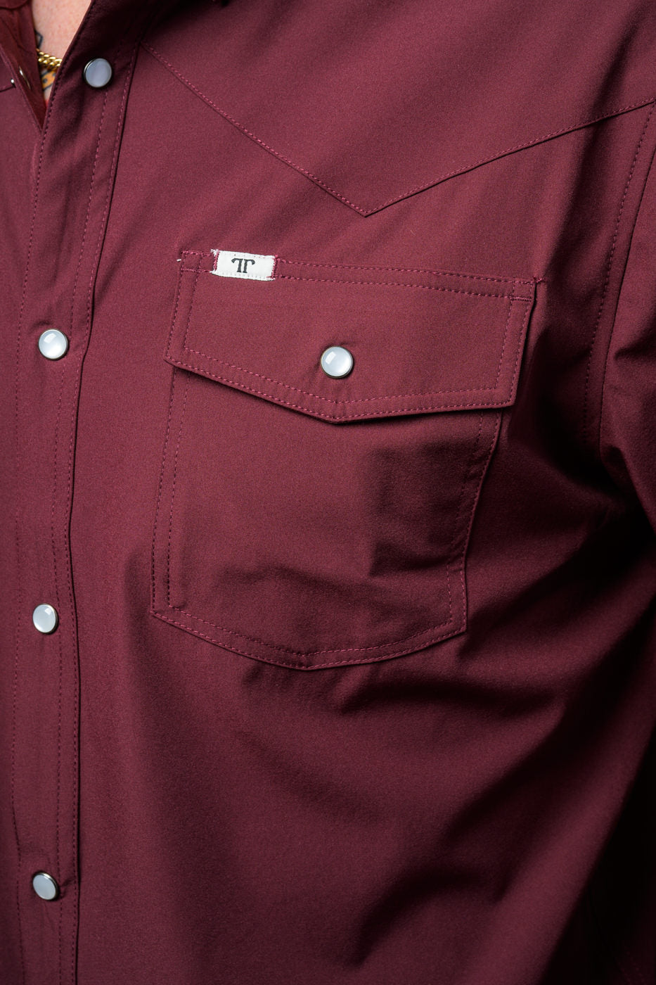 CORE - Men's Maroon Short Sleeve Snap Shirt