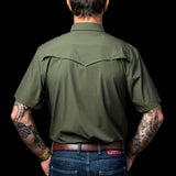 CORE - Men's Olive Green Short Sleeve Snap Shirt