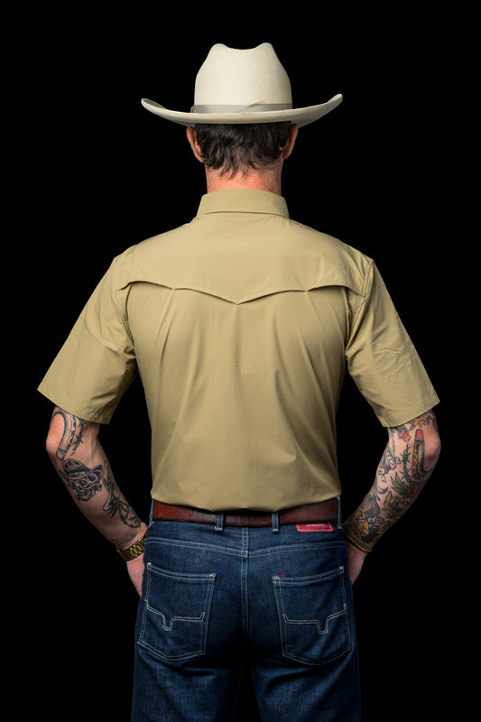 CORE - Men's Khaki Short Sleeve Pearl Snap Shirt