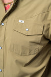 CORE - Men's Khaki Short Sleeve Pearl Snap Shirt