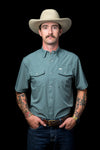 CORE - Men's Aqua Short Sleeve Pearl Snap Shirt