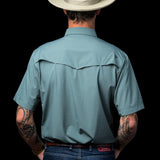 CORE - Men's Aqua Short Sleeve Snap Shirt