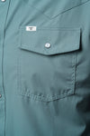 CORE - Men's Aqua Short Sleeve Pearl Snap Shirt