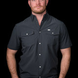 CORE - Men's Grey Short Sleeve Snap Shirt