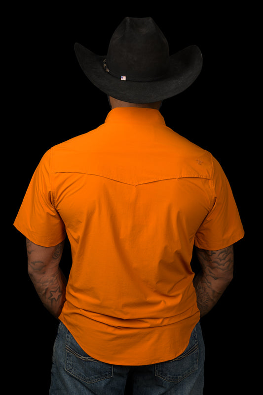 CORE - Men's Orange Sleeve Pearl Snap Shirt