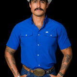 CORE - Men's Cobalt Blue Short Sleeve Snap Shirt