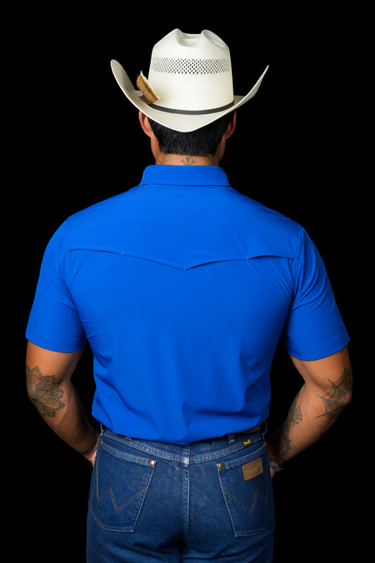 CORE - Men's Cobalt Blue Short Sleeve Pearl Snap Shirt