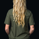 CORE - Women's Olive Green Short Sleeve Snap Shirt