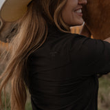 CORE - Women's Black Short Sleeve Snap Shirt