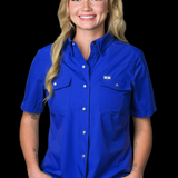CORE - Women's Cobalt Blue Short Sleeve Snap Shirt