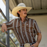 The Hatfield Short Sleeve Pearl Snap Shirt in Brown