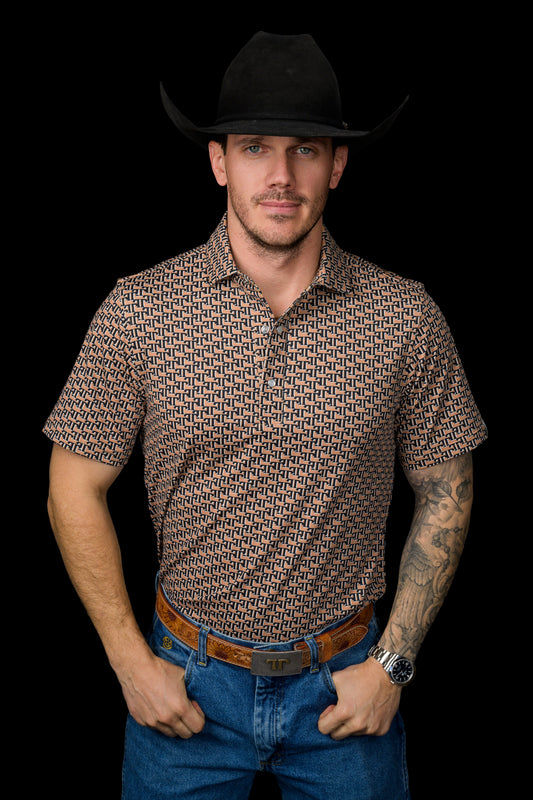 The Clark Pearl Snap Polo in Brown