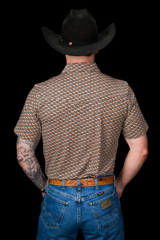 The Clark Pearl Snap Polo in Brown