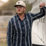 The Rhett Long Sleeve Pearl Snap in Blue