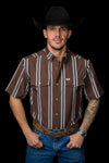 The Hatfield Short Sleeve Pearl Snap Shirt in Brown