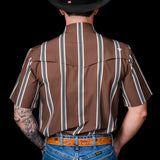 The Hatfield Short Sleeve Pearl Snap Shirt in Brown