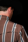 The Hatfield Short Sleeve Pearl Snap Shirt in Brown