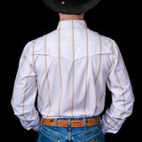 The Tristan Long Sleeve Pearl Snap Shirt in Cream