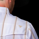The Tristan Short Sleeve Pearl Snap Shirt in Cream