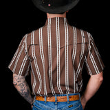 The Tucker Short Sleeve Pearl Snap Shirt in Brown