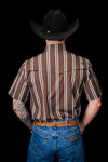 The Tucker Short Sleeve Pearl Snap Shirt in Brown