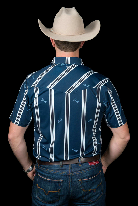 The Rhett Pearl Snap Polo in Blue