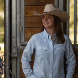  The Remi Women's Pearl Snap Long Sleeve Shirt