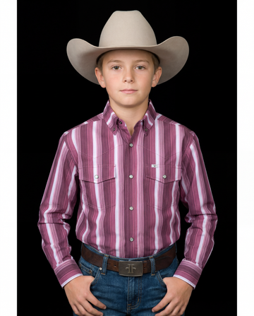 Kid's Tristan Long Sleeve Pearl Snap Shirt