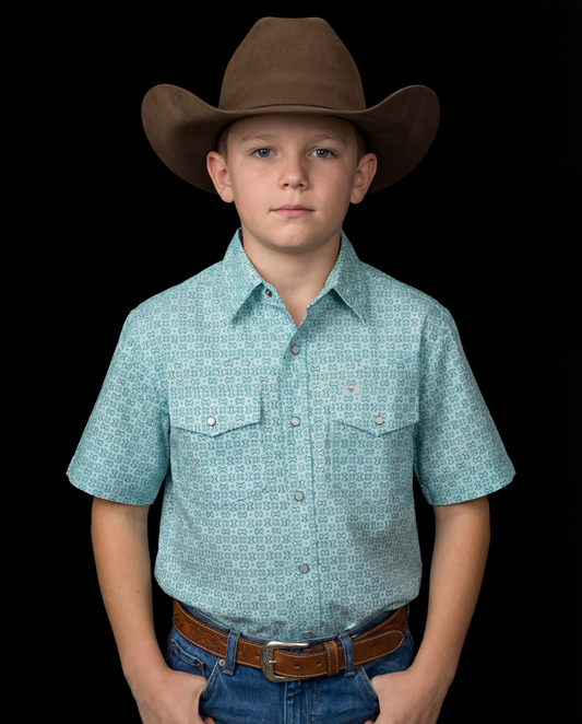 Kid's Pierce Short Sleeve Pearl Snap