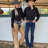 CORE - Women's Black Long Sleeve Snap Shirt