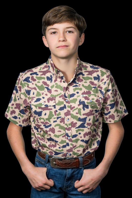 Kid's Camo Short Sleeve Pearl Snap Shirt