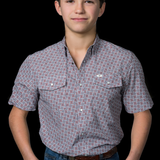 Kid's Colton in Red Short Sleeve Snap