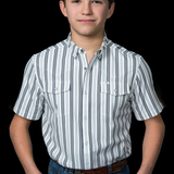 Kid's Jake in White Short Sleeve Snap