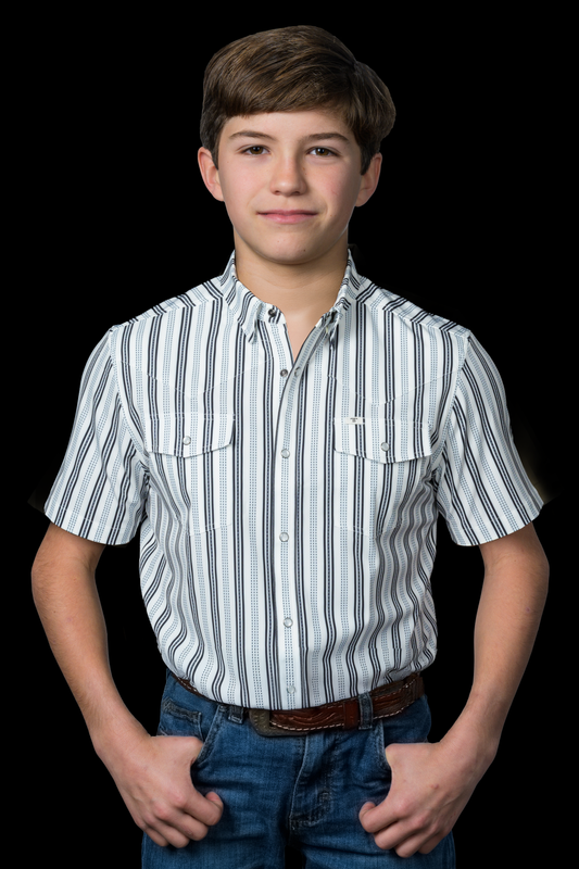 Kid's Jake in White Short Sleeve Pearl Snap