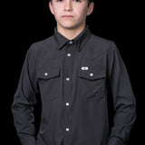 CORE - Kid's Grey Long Sleeve Snap Shirt