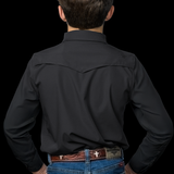 CORE - Kid's Grey Long Sleeve Snap Shirt