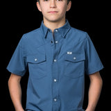 CORE - Kid's Blue Short Sleeve Snap Shirt