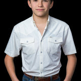 CORE - Kid's White Short Sleeve Snap Shirt