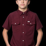 CORE - Kid's Maroon Short Sleeve Snap Shirt