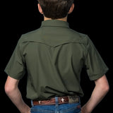 CORE - Kid's Olive Green Short Sleeve Snap Shirt