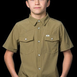 CORE - Kid's Khaki Short Sleeve Snap Shirt