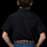 CORE - Kid's Black Short Sleeve Snap Shirt