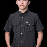 CORE - Kid's Grey Short Sleeve Snap Shirt