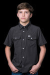 CORE - Kid's Grey Short Sleeve Pearl Snap Shirt