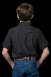 CORE - Kid's Grey Short Sleeve Pearl Snap Shirt
