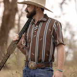 The Rhett Pearl Snap Polo in Brown