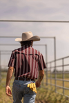 The Tucker Short Sleeve Pearl Snap Shirt in Maroon